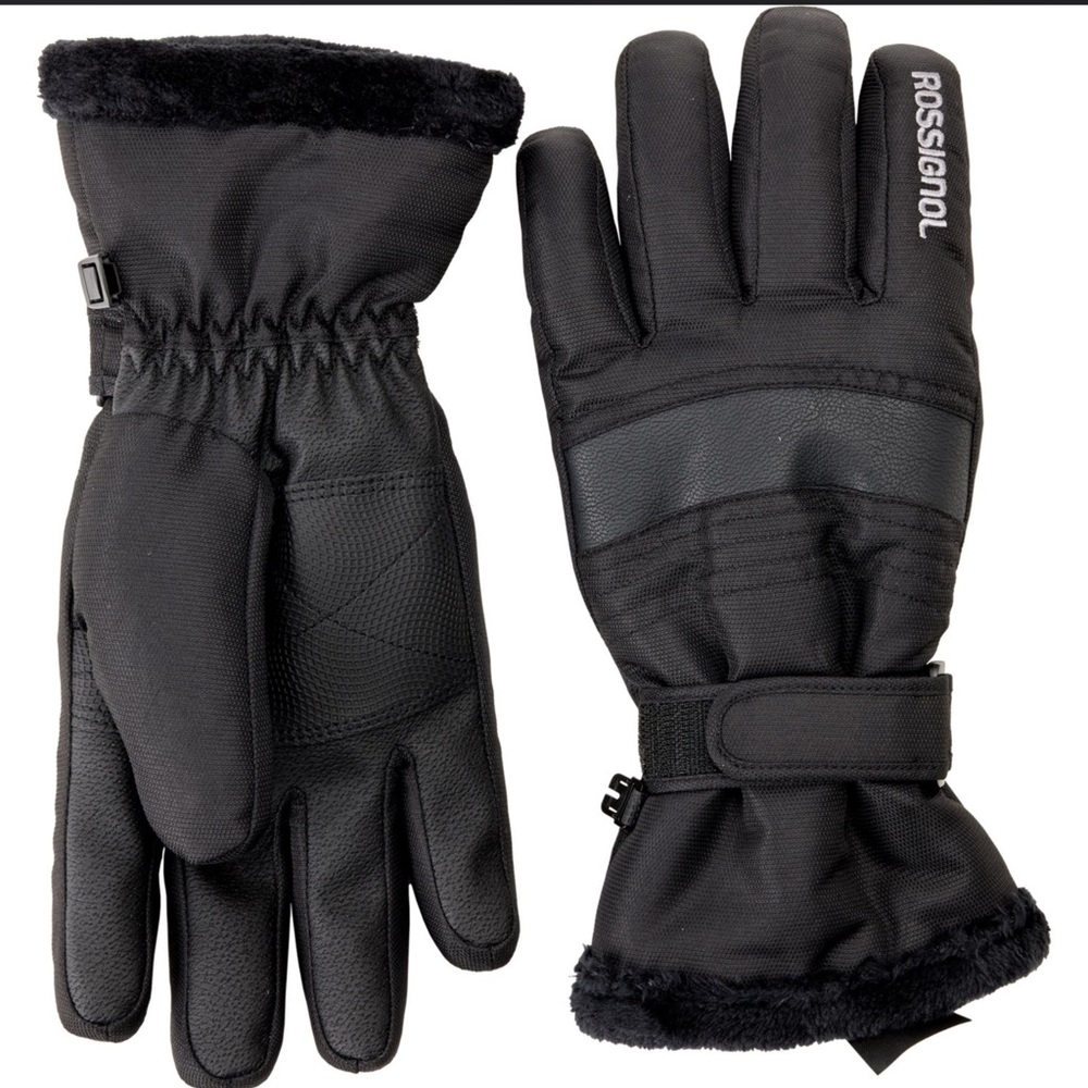 Rossignol Women’s M Self Strap Short Ski Gloves with Faux-Fur Trim - Waterproof